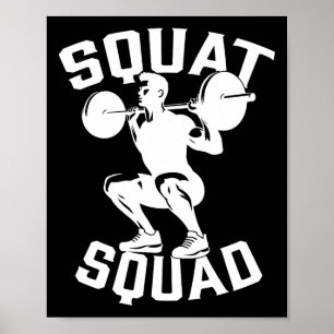 Poster Équipe de squat entraînement Partenaire Entraîneur