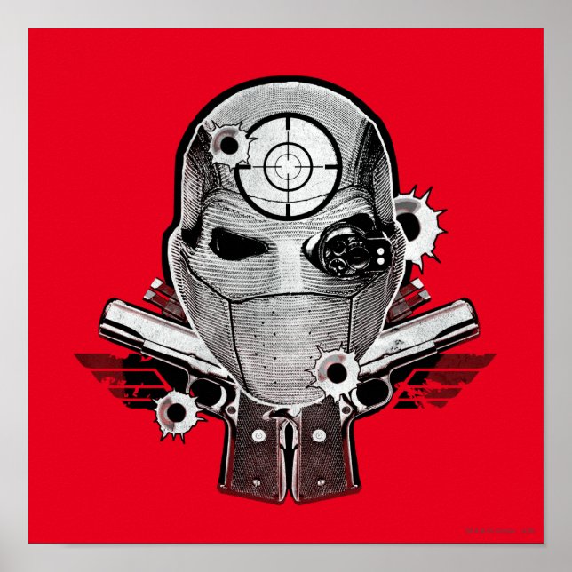 Poster Équipe de suicide | Deshot Masque & Armes Tatouage (Devant)