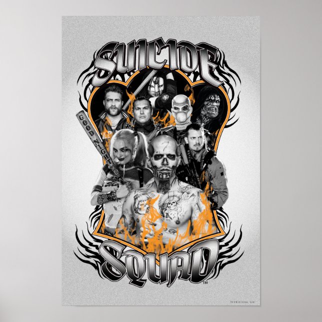 Poster Équipe de suicide | Task Force X Tattoo Tribal (Devant)