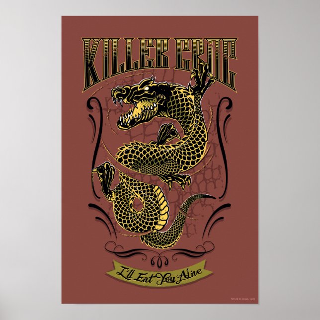 Poster Équipe de suicide | Tatouage Croc (Devant)