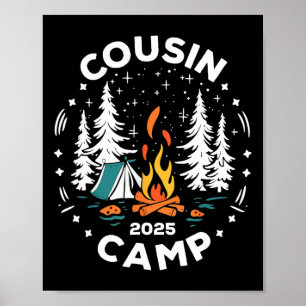 Poster Équipe de vacances d'été de camping Camp de cousin