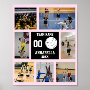 Poster Équipe de volley-ball personnalisée Filles Collage