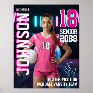 Poster Équipe de volley-ball senior Photo de joueur perso
