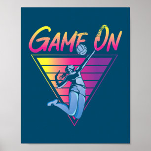 Poster Équipe de volleyball Retro 80s 90s Jeu On