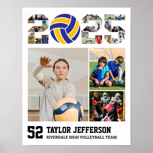 Poster Équipe de volleyball senior 2025 Collage photo spo (Devant)