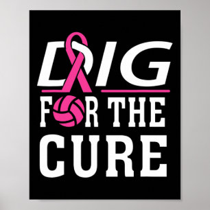 Poster Équipe de volleyball Sensibilisation au cancer du 