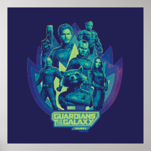 Poster Équipe des Gardiens de la Galaxie en graphique d'e