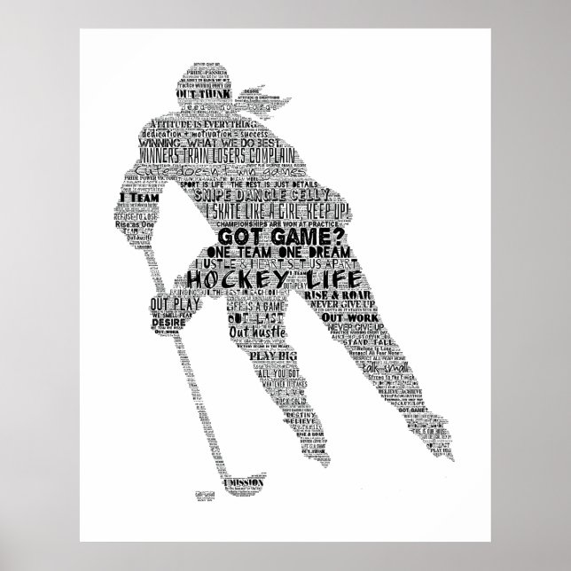 Poster Équipe du joueur de hockey entraîneur Motivational (Devant)