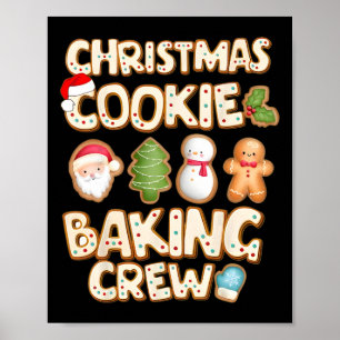 Poster Équipe du roi des biscuits de Noël Famille Christm