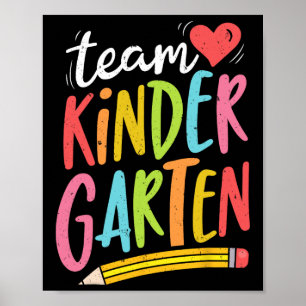 Poster Équipe Enseignante de maternelle Élève Amusant Byc