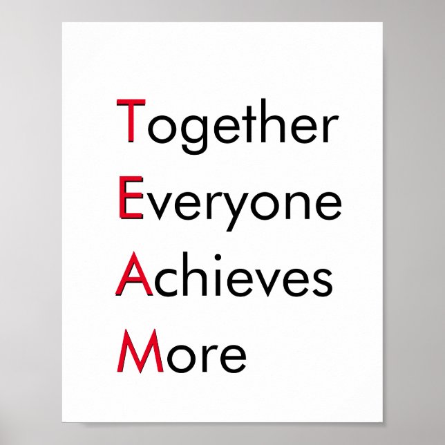 Poster ÉQUIPE - Ensemble, chacun atteint plus d'inspirati (Devant)
