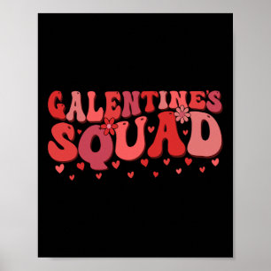 Poster Équipe Galentines Gang Saint-Valentin Drôle Galent