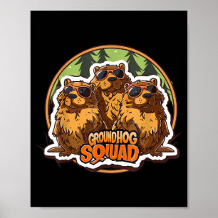 Poster Équipe Groundhog Day Drôle Printemps Février Punxs