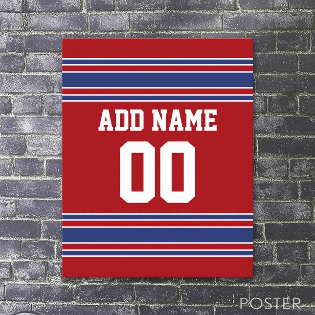 Poster Équipe Jersey avec nom et numéro personnalisés (Sport Jersey Poster)