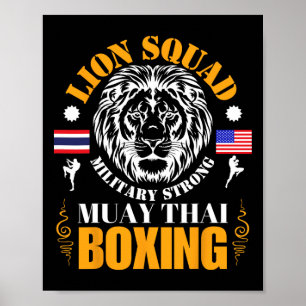 Poster Équipe Lion Thaïlande Kickboxing Muay Thai Mma Ent
