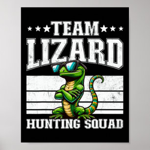 Poster Équipe Lizard Hunter Squad Funny Retro Gecko Lizar