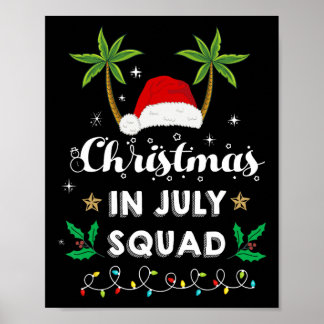 Poster Équipe Noël en Juillet Drôle Été Xmas Santa Ha