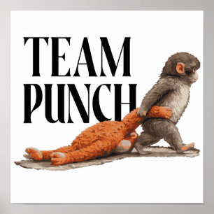 Poster Équipe Punch Baby Singe Japonais