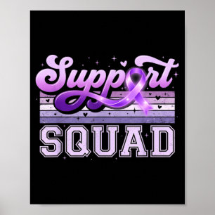 Poster Équipe ruban violet groupe de soutien alzheimer