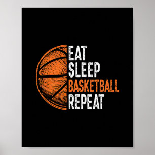 Poster Équipe Sketll Entraîneur Joueur Fan Manger Dormir 