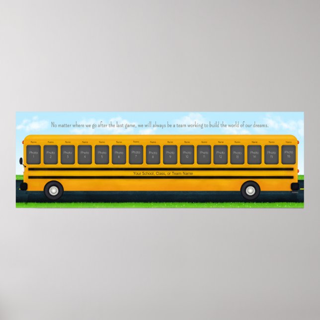 Poster Équipe sportive sur le bus scolaire 16 Photo Custo (Devant)