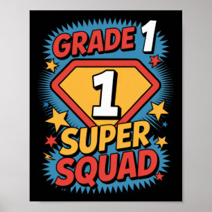 Poster Équipe Superhéros de première année 1ère année Enf