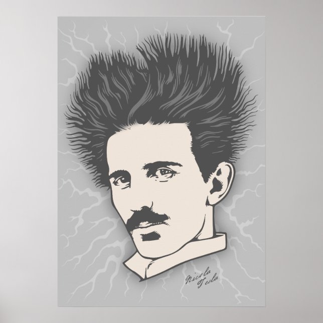 Poster Équipe Tesla cheveux statiques (Devant)