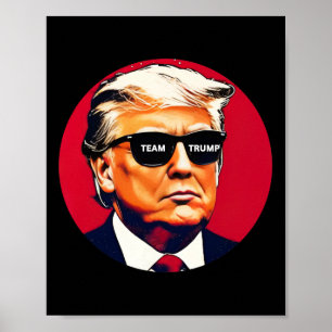 Poster Équipe Trump Patriotic 4 Juillet Je Suis Présidé