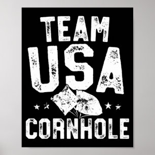 Poster Équipe usa champion de cornhole lancer de sac de h