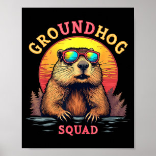 Poster Équipe vintage Groundhog Day Tendance Punxsutawney