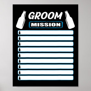 Poster Équipement De Bachelor Party Avec Liste De Contrôl
