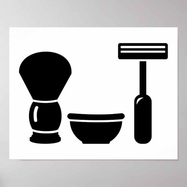 Poster Équipement de rasage de barbier (Devant)