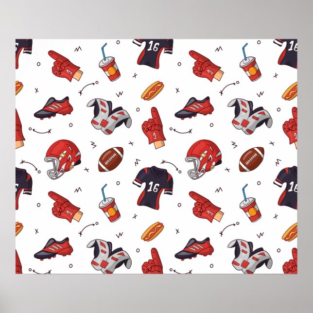 Poster Équipement sportif de football avec Motif alimenta (Devant)