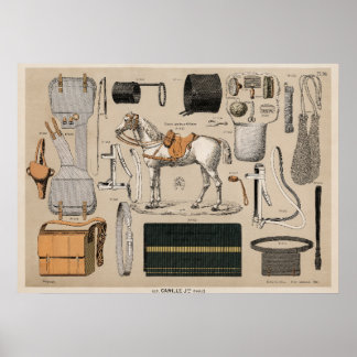 Poster équipement vintage d'équitation (1890)