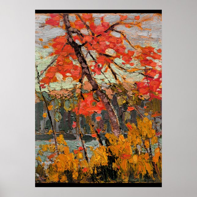 Poster Érable tordu, peinture d'art (Devant)