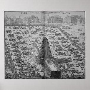 Poster Érection de l'obélisque égyptien antique