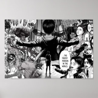 Poster Eren Jaeger collage manga