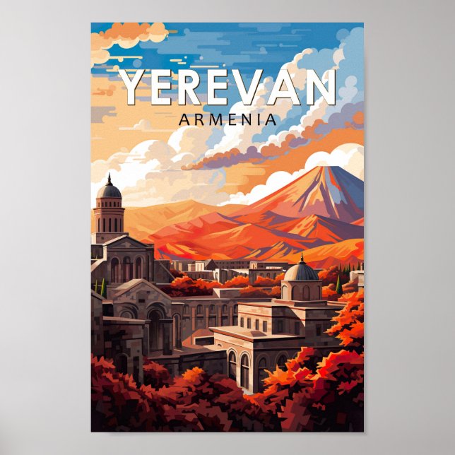 Poster Erevan Arménie Travel Art Vintage (Devant)