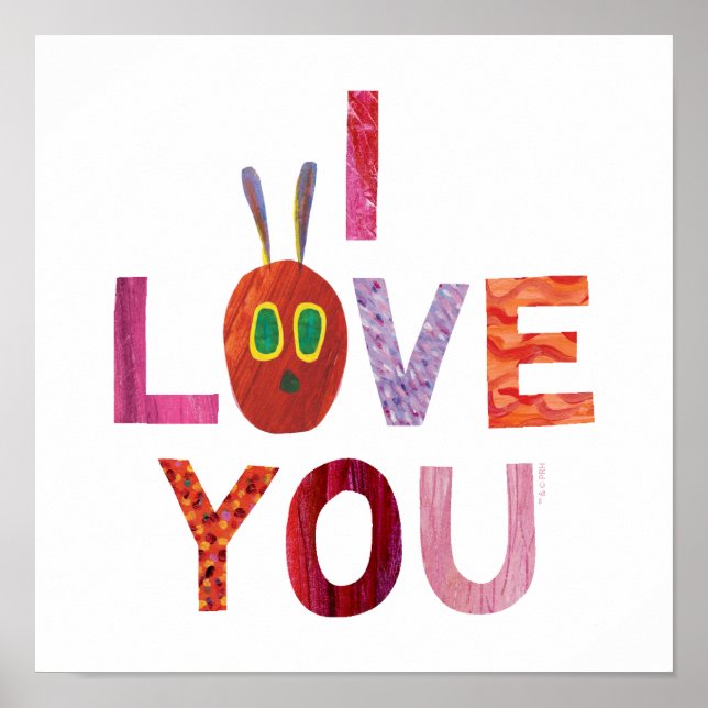 Poster Eric Carle | Caterpillar I Love You (Devant)