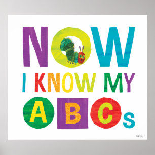 Poster Eric Carle Maintenant je connais mes ABC