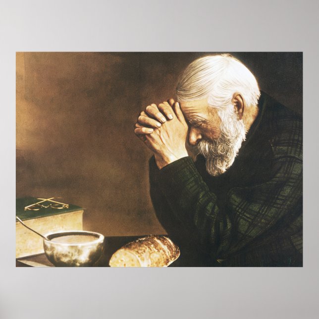 Poster Eric Enstrom Grace Man Priant Sur Le Pain Imprimer (Devant)