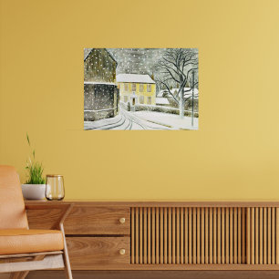 Poster Eric Ravilious - chemin Hallstead en neige,