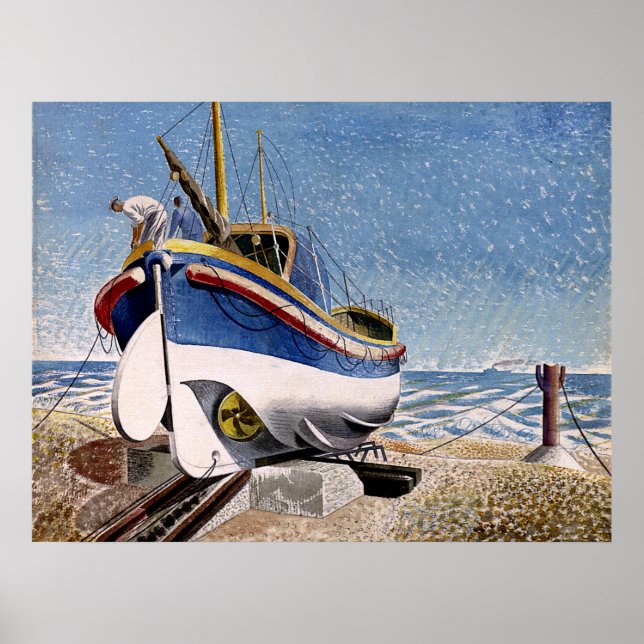 Poster Eric Ravilious - Lifeboat, (Devant)