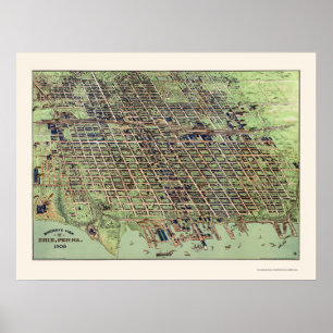 Poster Erie, PA Panoramic Map - 1909