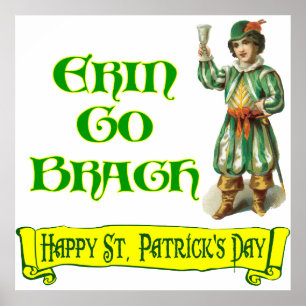 Poster Erin Go Braugh Joyeuse Fête de la Saint-Patrick