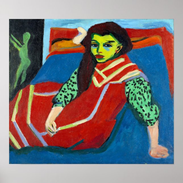 Poster Ernst Ludwig Kirchner Fille assise Fränzi Fehrmann (Devant)