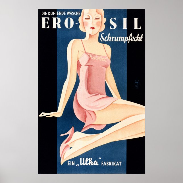 Poster EROSIL FEMME Allemande Peau Cosmétique Crème Vinta (Devant)