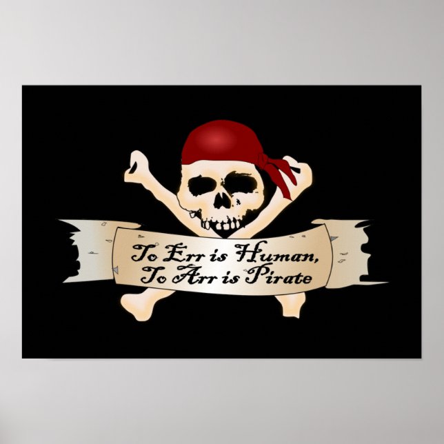 Poster Err est humain, Arr est pirate (Devant)