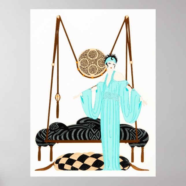 Poster Erté - Coussin Swing (Devant)
