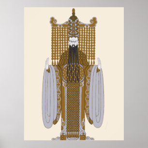 Poster Erté - Design de costume pour un Mandarin, Aladin